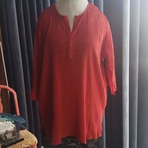 Denim 24/7 burnt red colored top